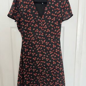 Missguided Black Dress with red roses dress